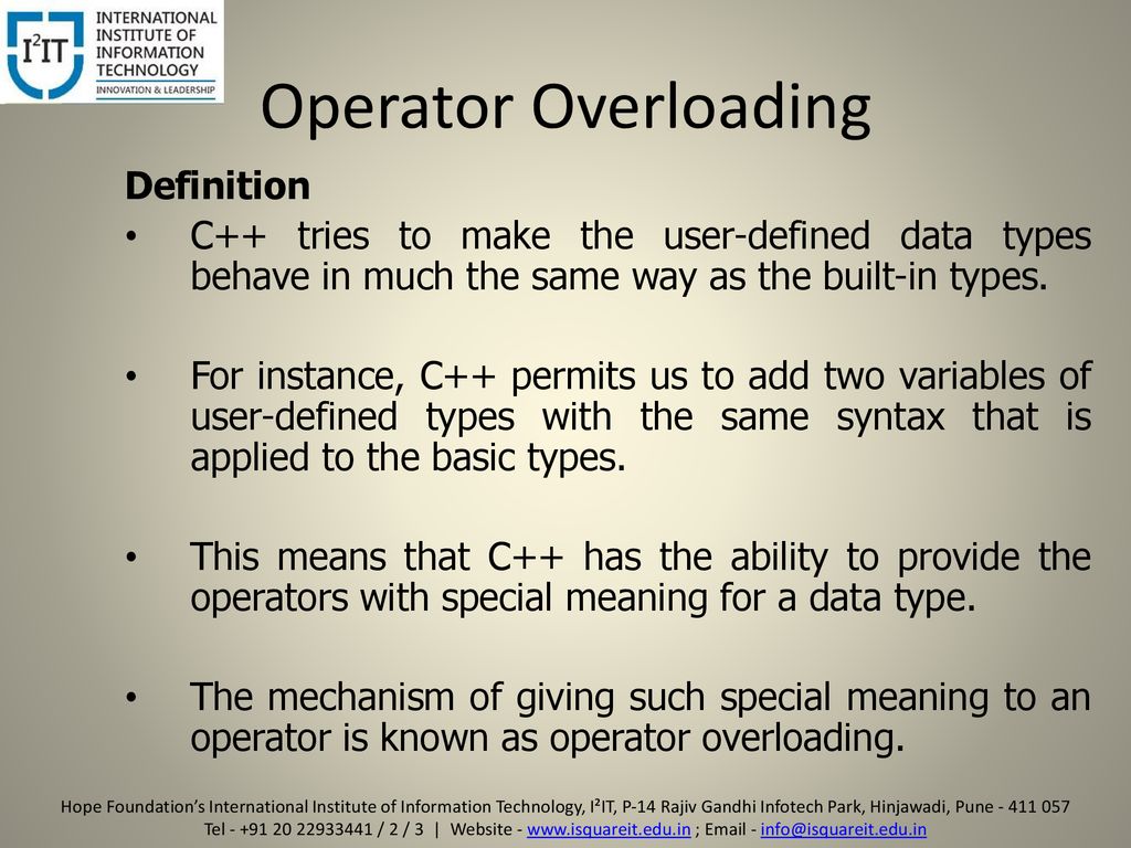 INTERNATIONAL INSTITUTE OF IFORMATION TECHNOLOGY, (I²IT) - ppt download