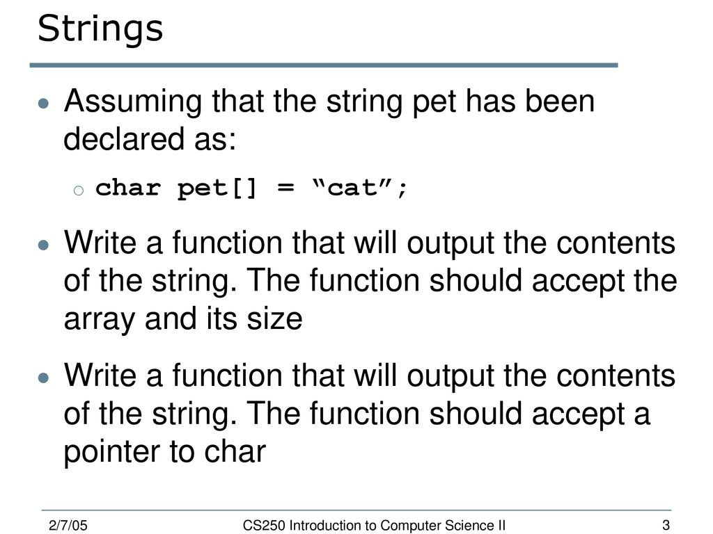 CS250 Introduction to Computer Science II - ppt download