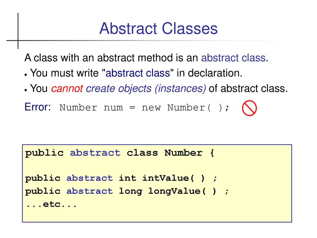Abstract Method Abstract Classes Ppt Download