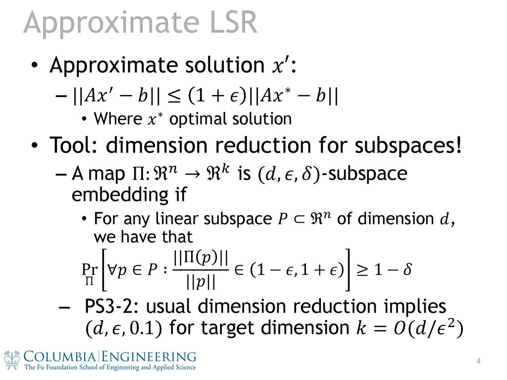 Lecture 15: Least Square Regression Metric Embeddings - ppt download