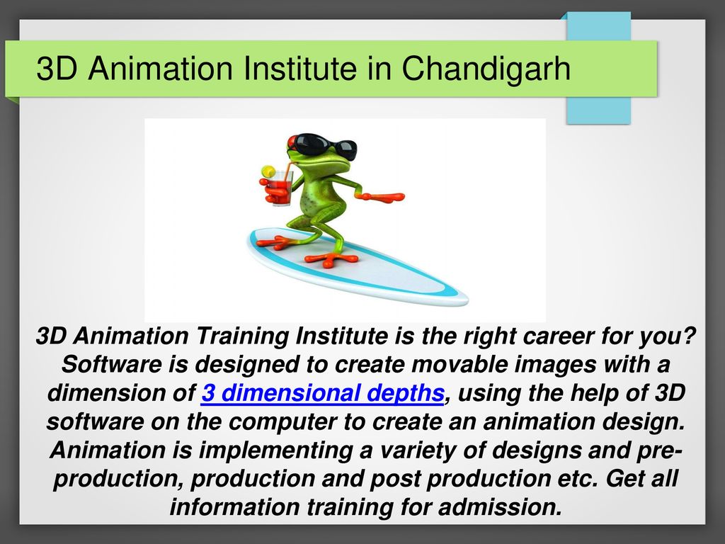3D Animation Course in Chandigarh - ppt download