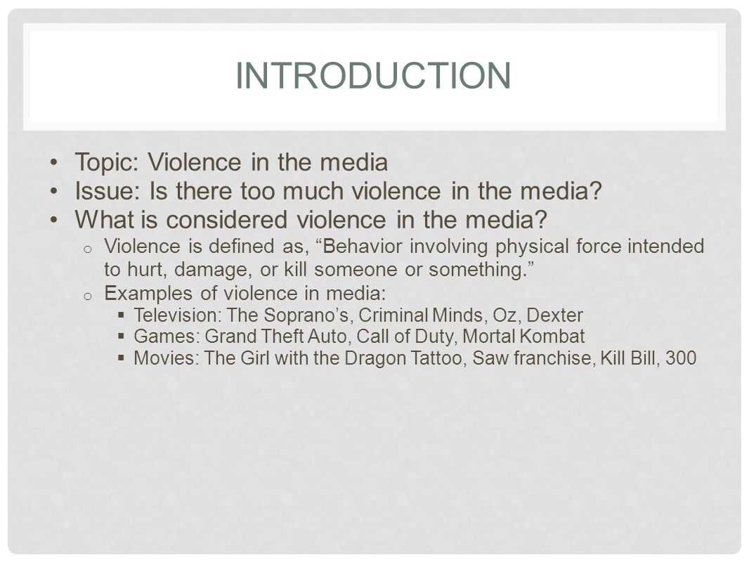 Реферат: Media Violence Essay Research Paper Media Violence