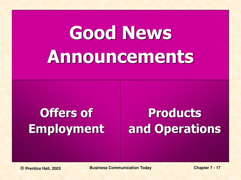 good news messages present the main idea at the end