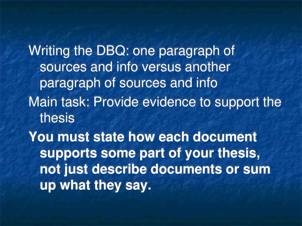 Document Based Question WRITE TO GET A SEVEN ppt download