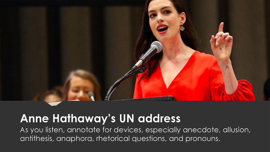 ENGLISH SPEECH  ANNE HATHAWAY: Paid Family Leave (English