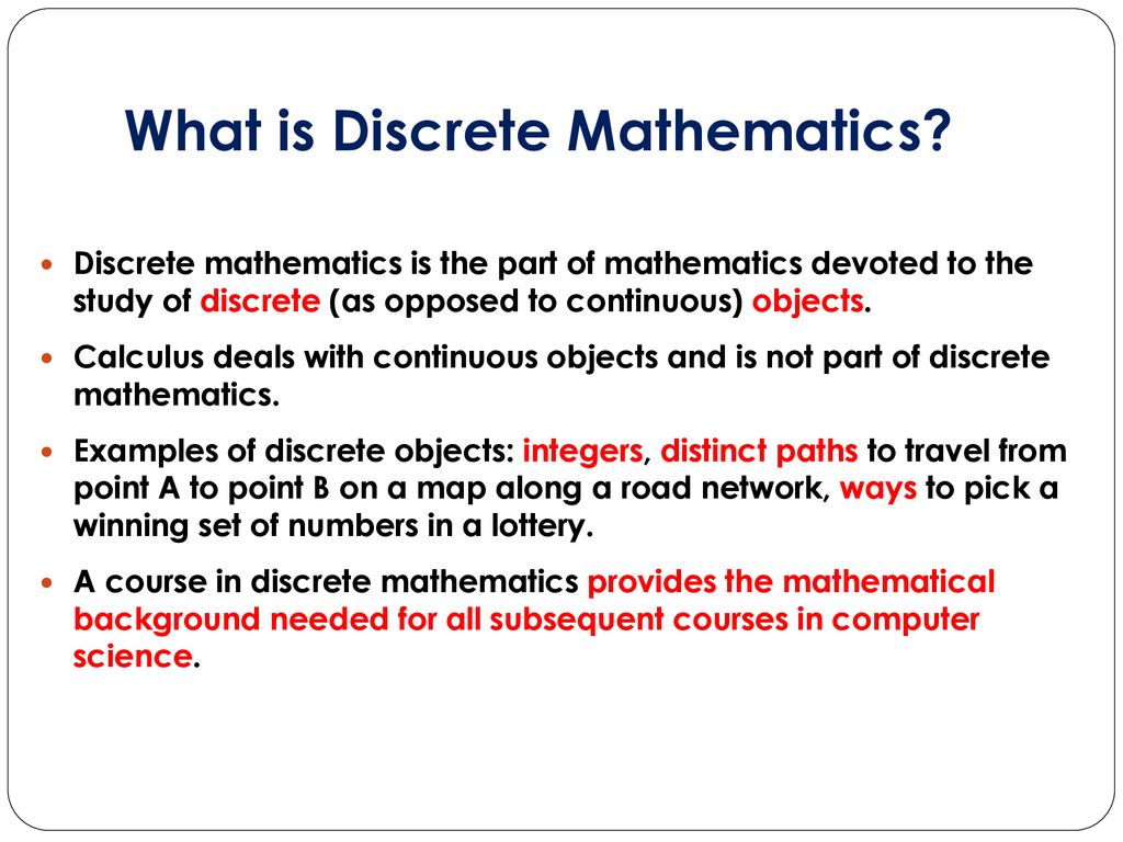 What is Discrete Mathematics