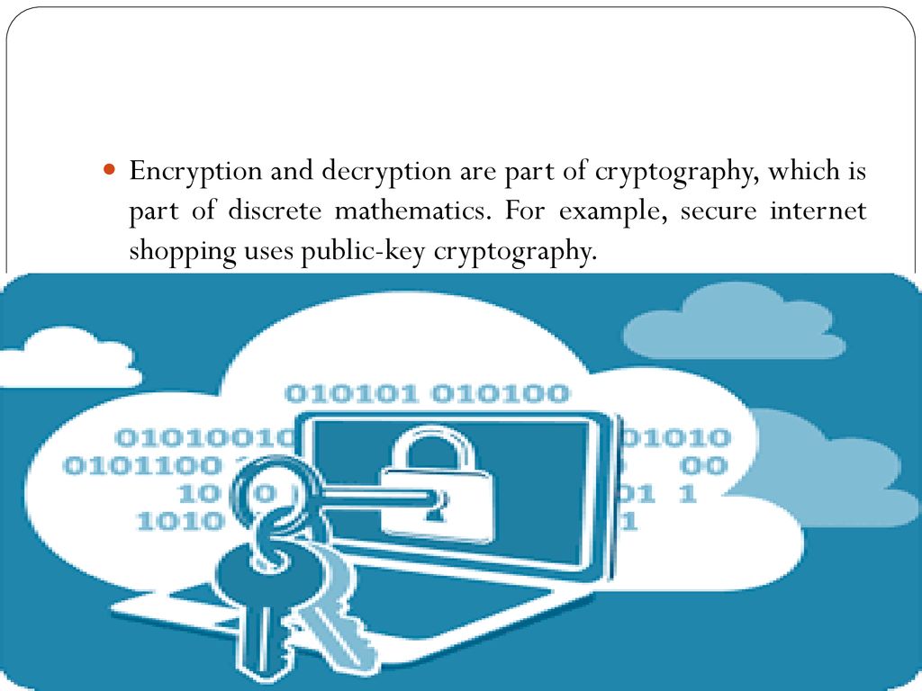 Encryption and decryption are part of cryptography, which is part of discrete mathematics.