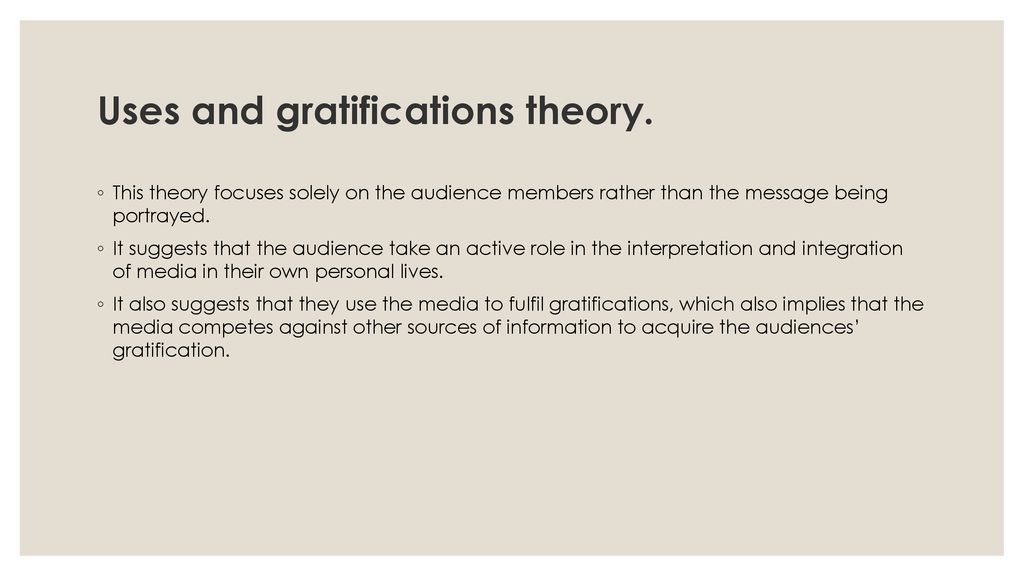Uses and gratifications theory ppt download
