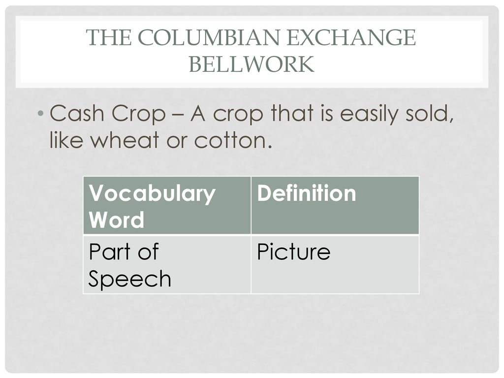 The Columbian Exchange - Ppt Download