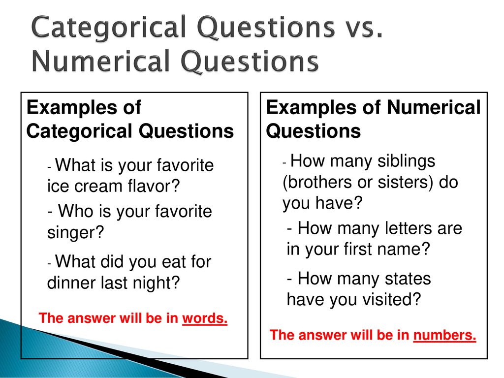 Categorical Questions vs. Numerical Questions