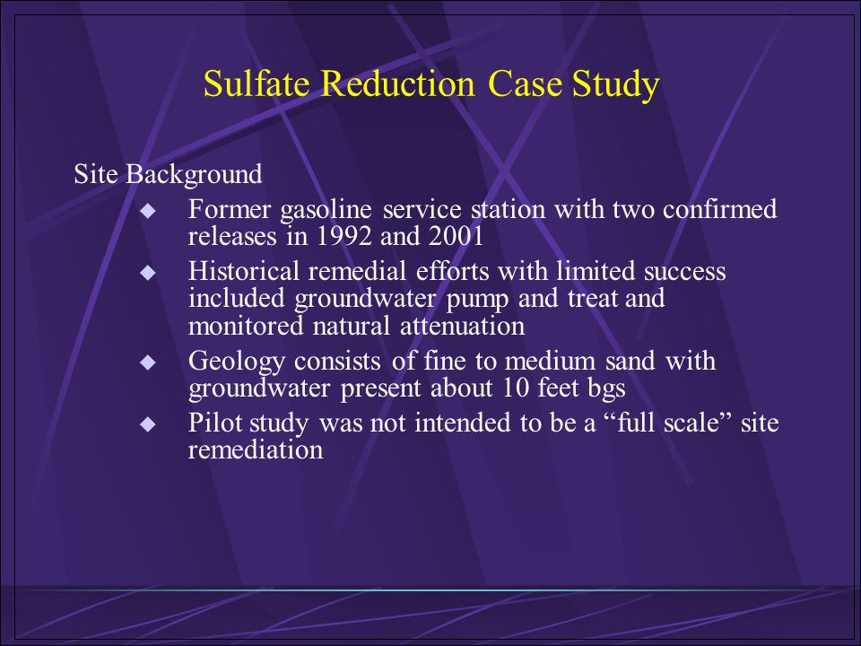 Sulfate Reduction Case Study
