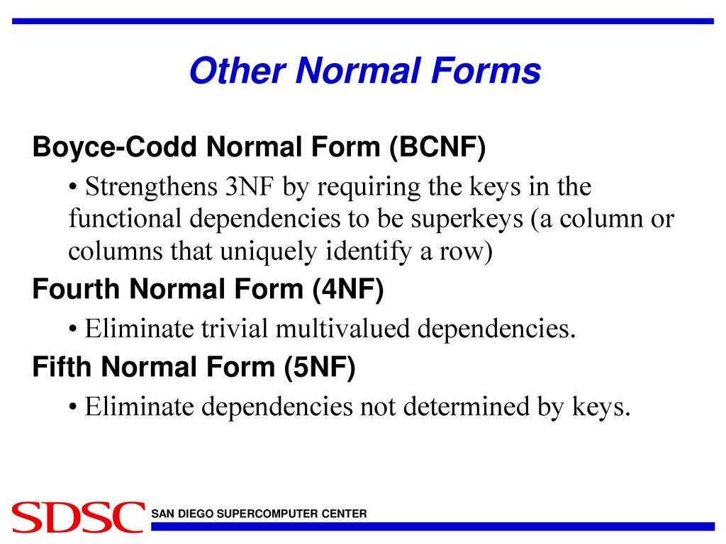 Other Normal Forms Boyce-Codd Normal Form (BCNF)