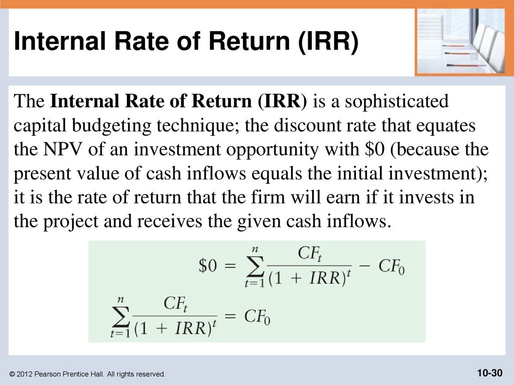 Internal Rate of Return (IRR)
