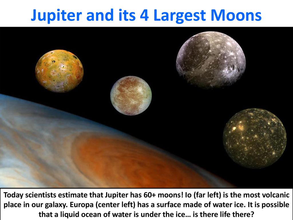 Jupiter and its 4 Largest Moons