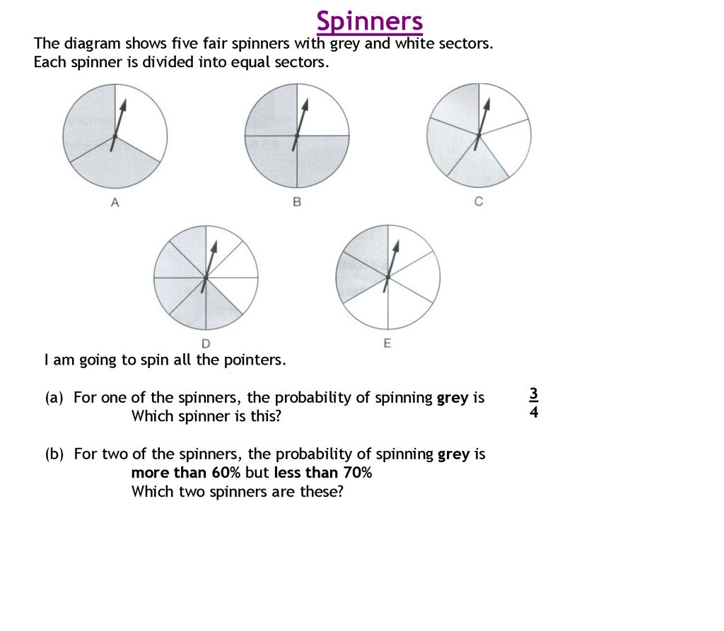 Teacher's Notes Topic: Probability Spinners - ppt download