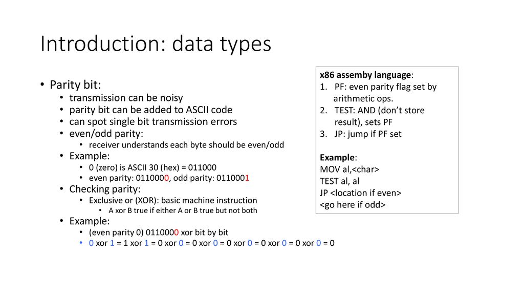 Introduction: data types