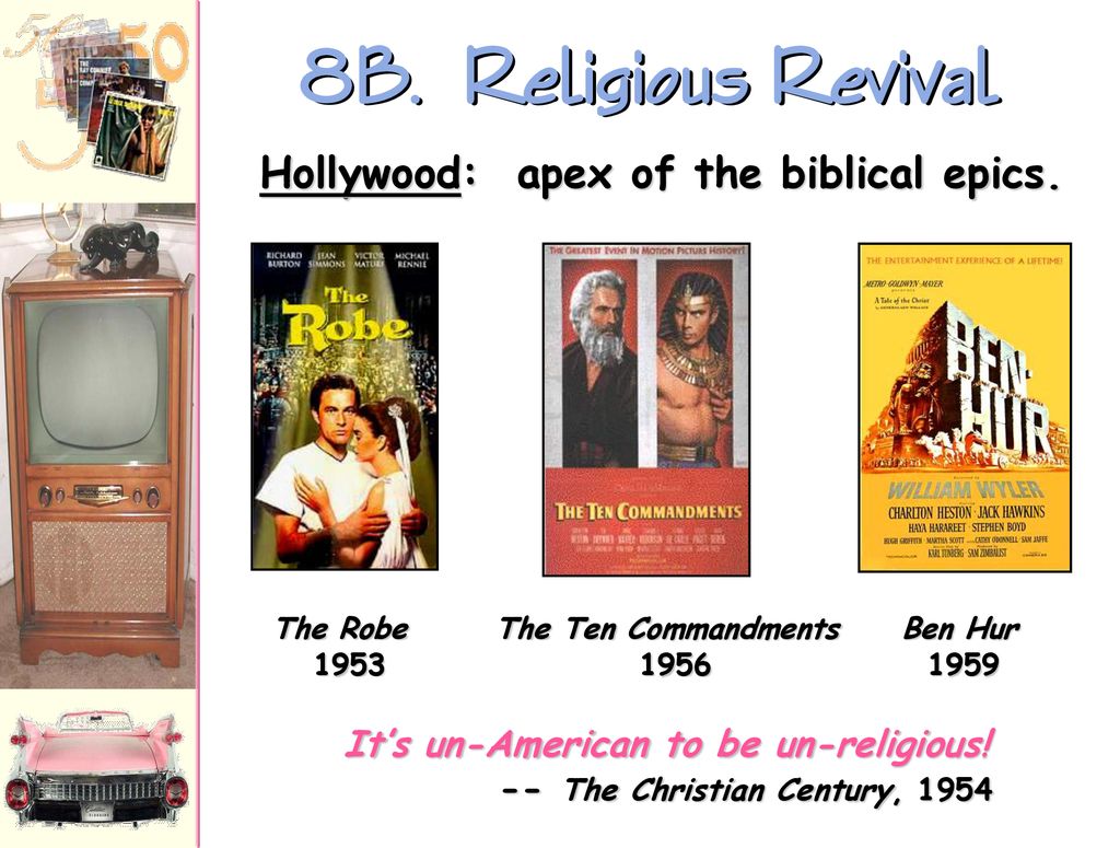 8B. Religious Revival Hollywood: apex of the biblical epics.