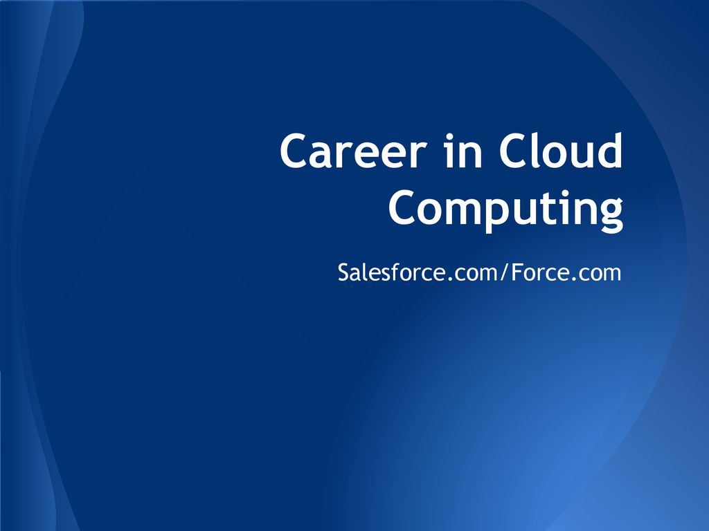 Career in Cloud Computing