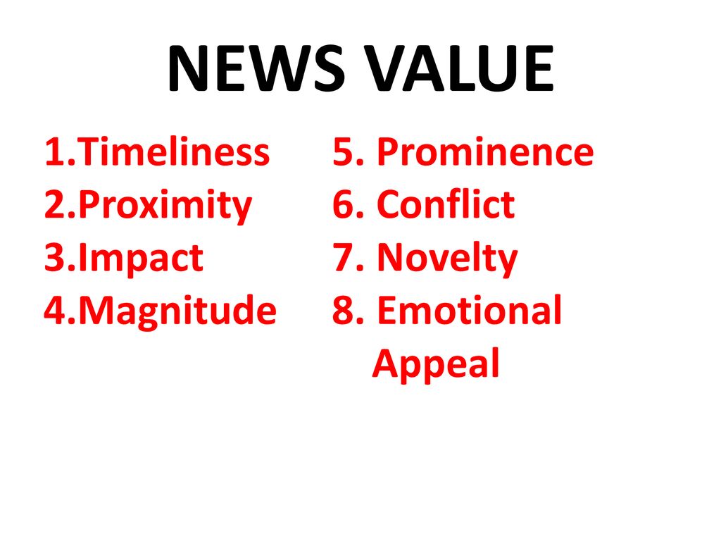 Concept of news and news values