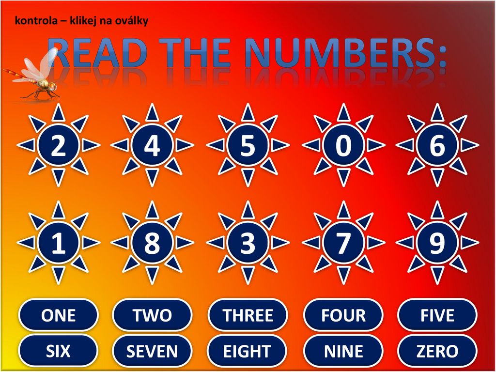 REAd THE NUMBERS: ONE TWO THREE FOUR FIVE SIX SEVEN