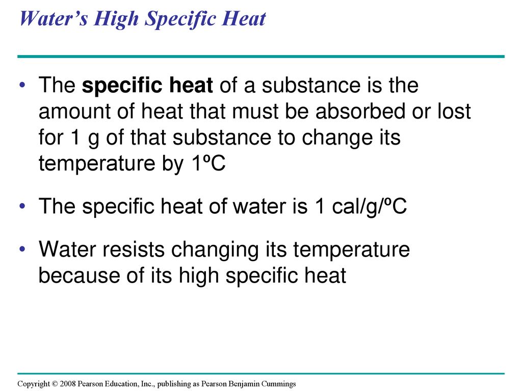 Water’s High Specific Heat