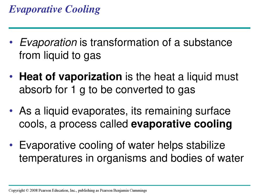 Evaporation is transformation of a substance from liquid to gas