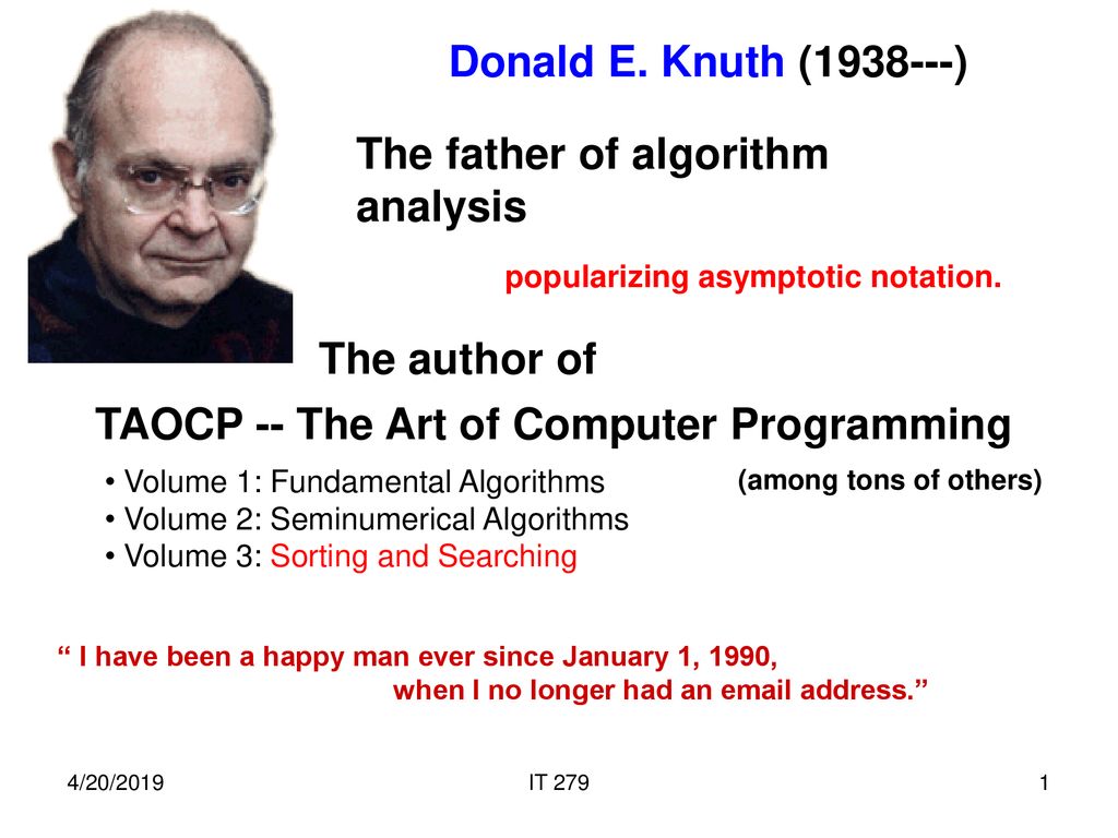 The father of algorithm analysis - ppt download