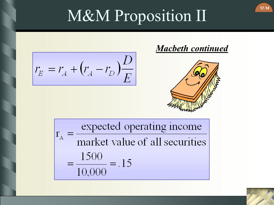 M&M Proposition II Macbeth continued