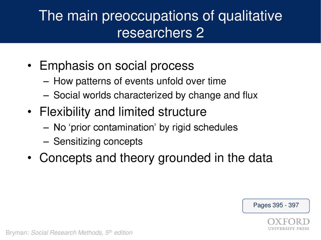 The main preoccupations of qualitative researchers 2
