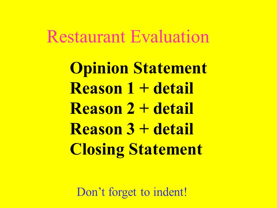Restaurant Evaluation