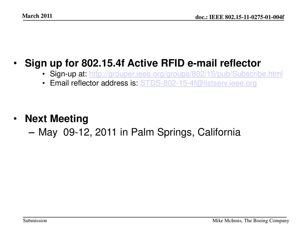 Sign up for f Active RFID  reflector