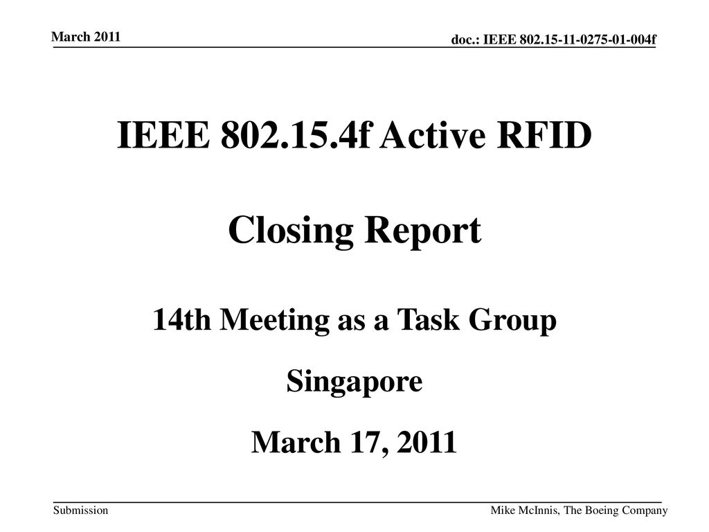 14th Meeting as a Task Group