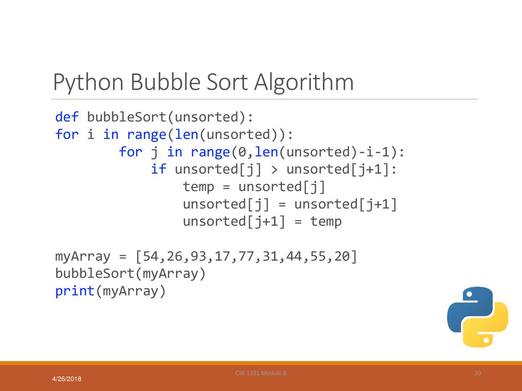 Module 8 – Searching & Sorting Algorithms - ppt download