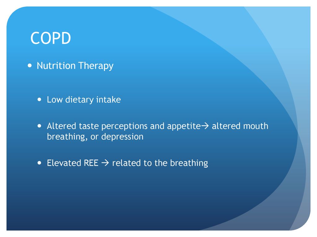 COPD Nutrition Therapy Low dietary intake