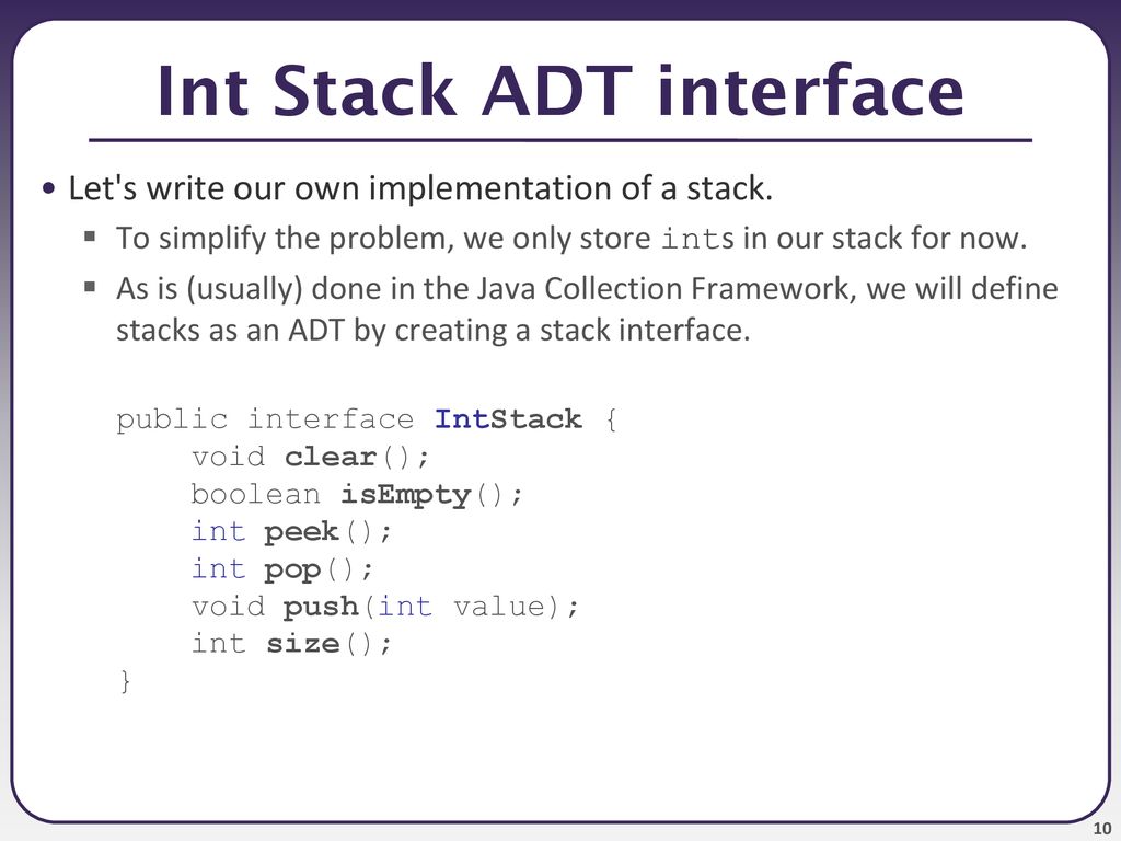 CSE 373 Implementing a Stack Reading: Weiss Ch. 3; 3.6; ppt download
