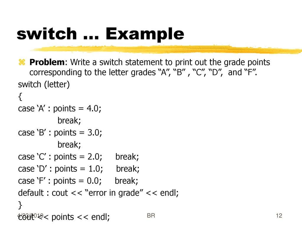 Java Statements B.Ramamurthy CS114A, CS504 4/23/2019 BR. - ppt download