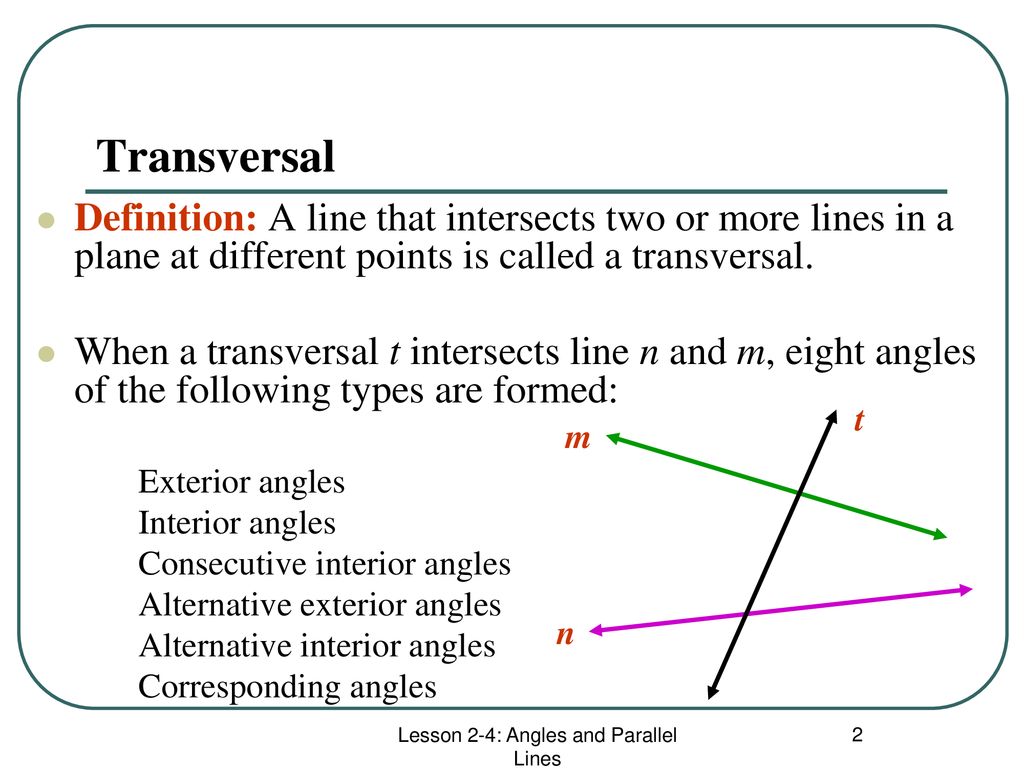 Angles And Parallel Lines Ppt Download