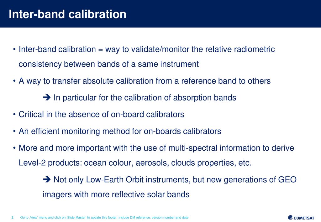 Inter-band calibration