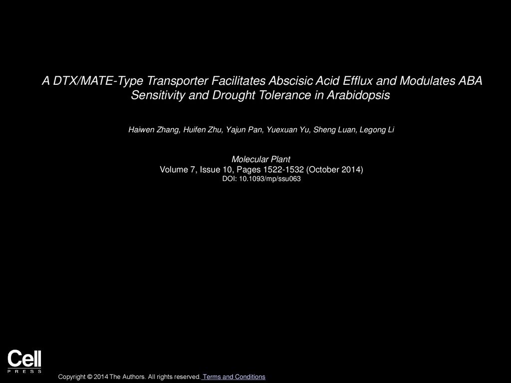 An Abcg Type Transporter Facilitates Aba Influx And Regulates