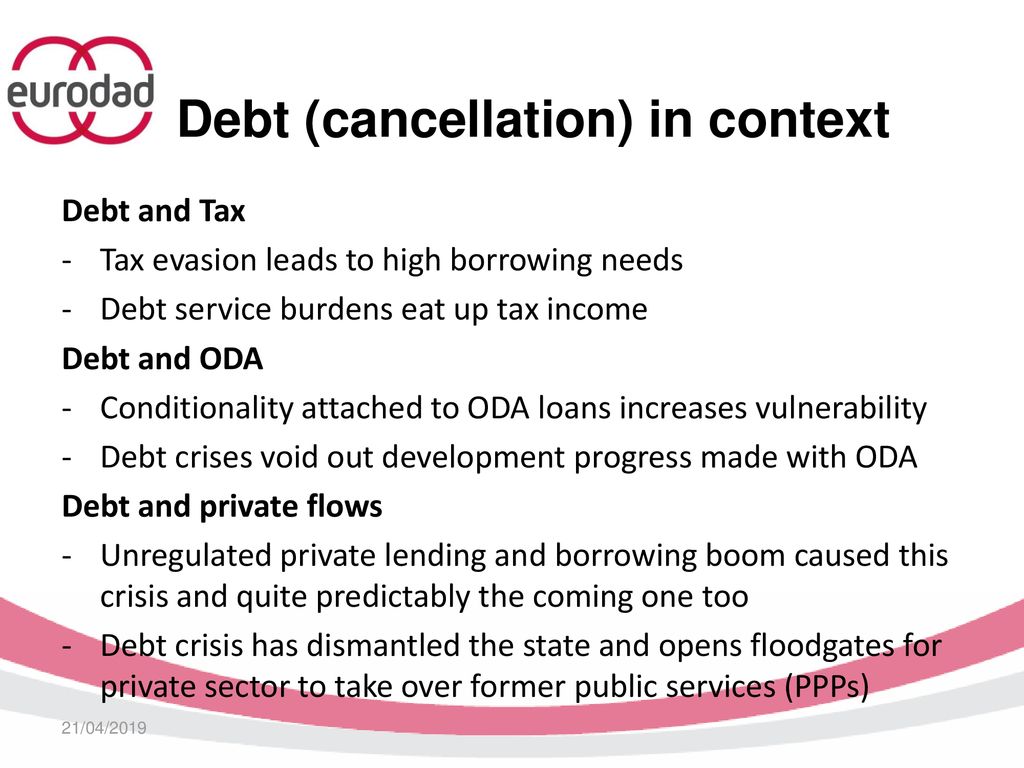 Debt (cancellation) in context