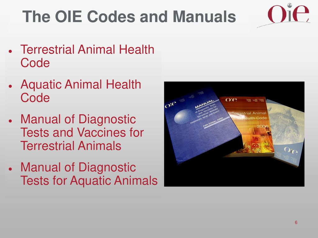 The OIE's Codes and Manuals - ppt download