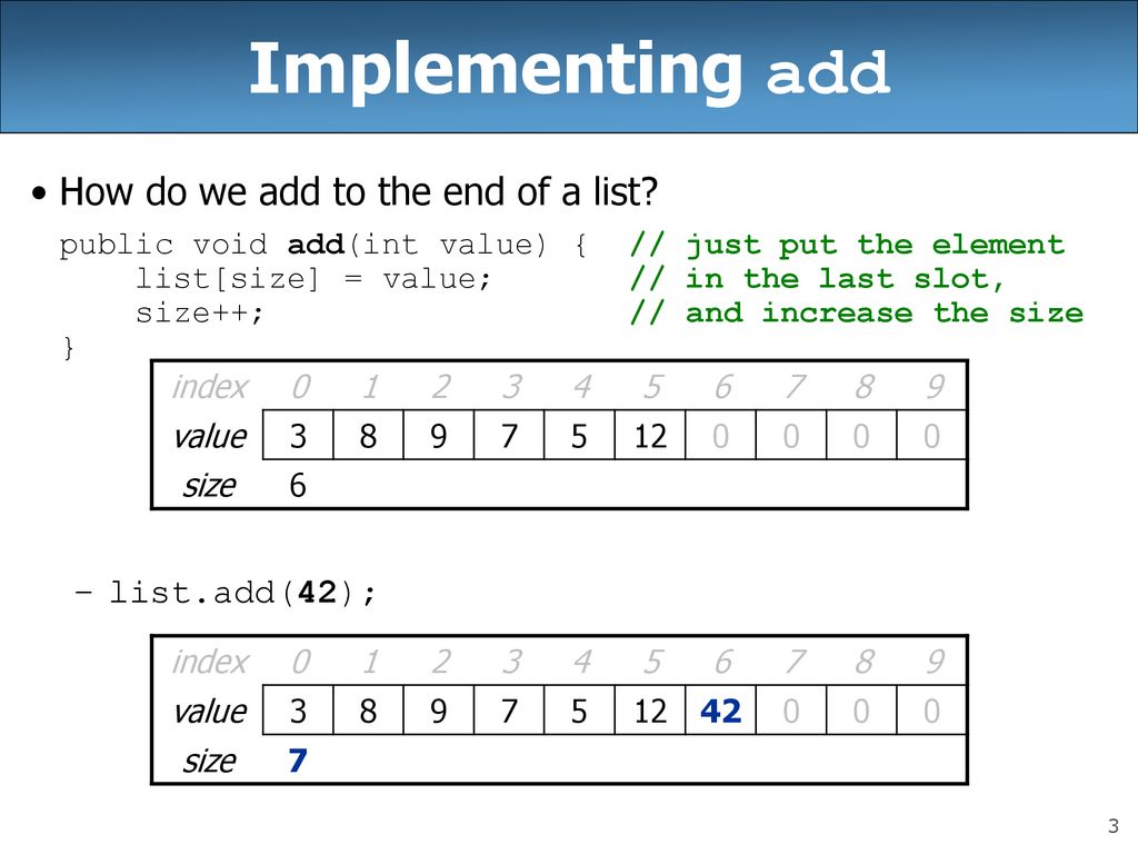 CSE 143 Lecture 4 Implementing ArrayIntList; Binary Search - ppt download