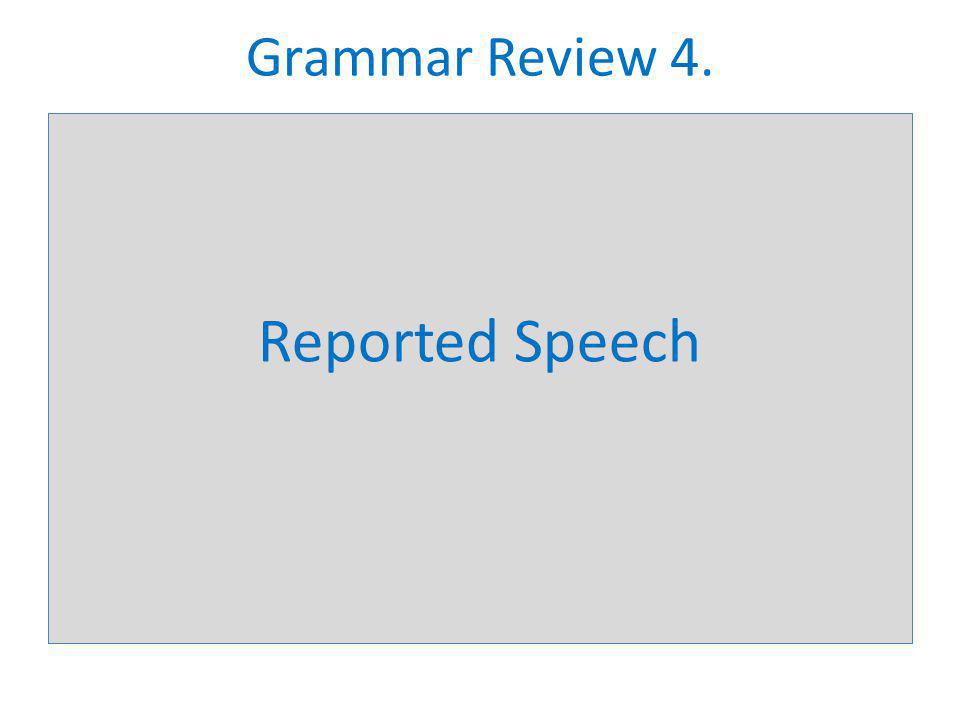 Grammar Review 4. Reported Speech
