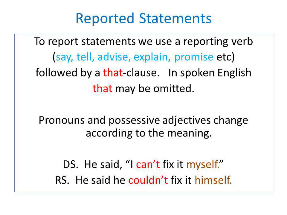 Reported Statements