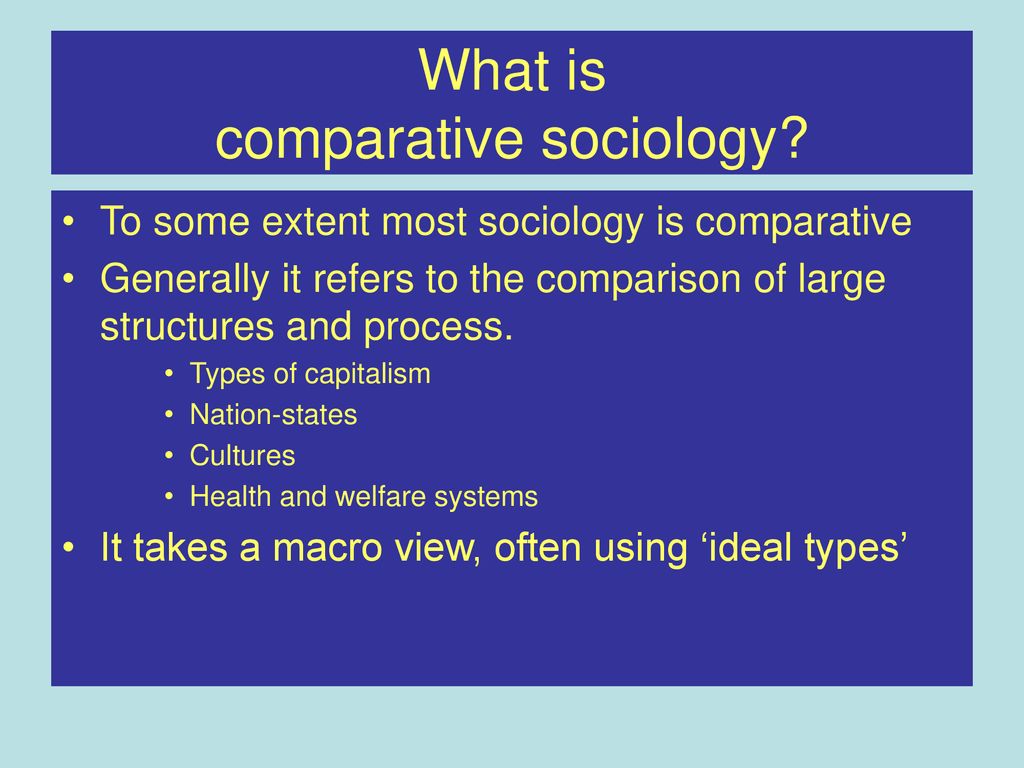 Welcome To Comparative Sociology - Ppt Download