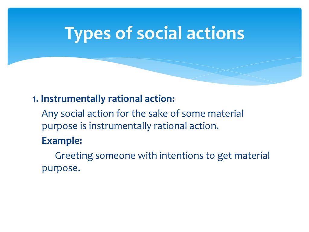 Types of social actions
