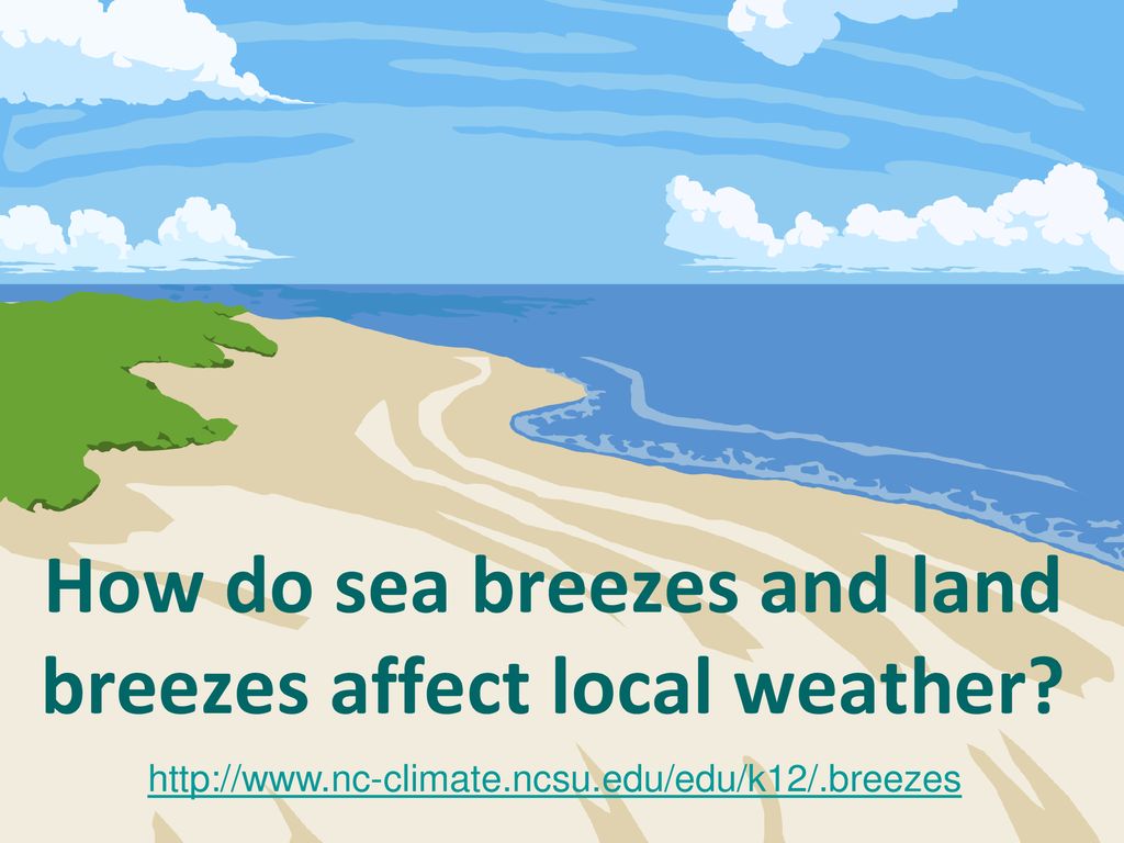 How do sea breezes and land breezes affect local weather