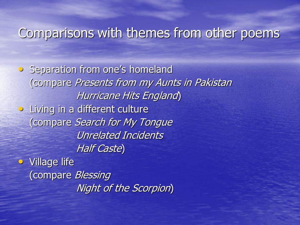 Comparisons with themes from other poems