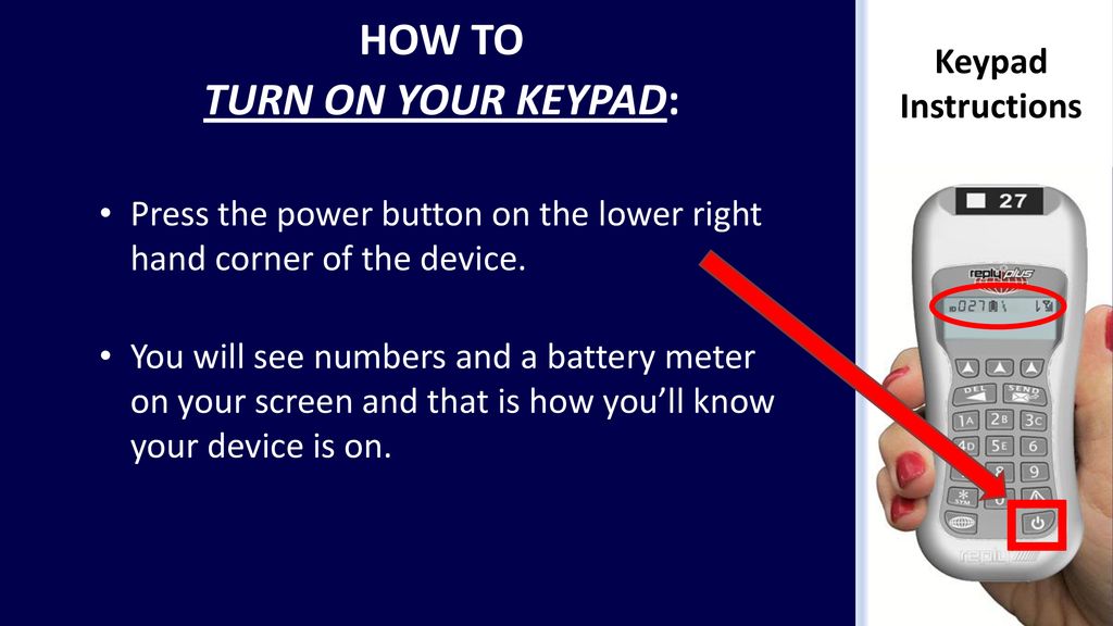 KEYPAD INSTRUCTIONS. - ppt download