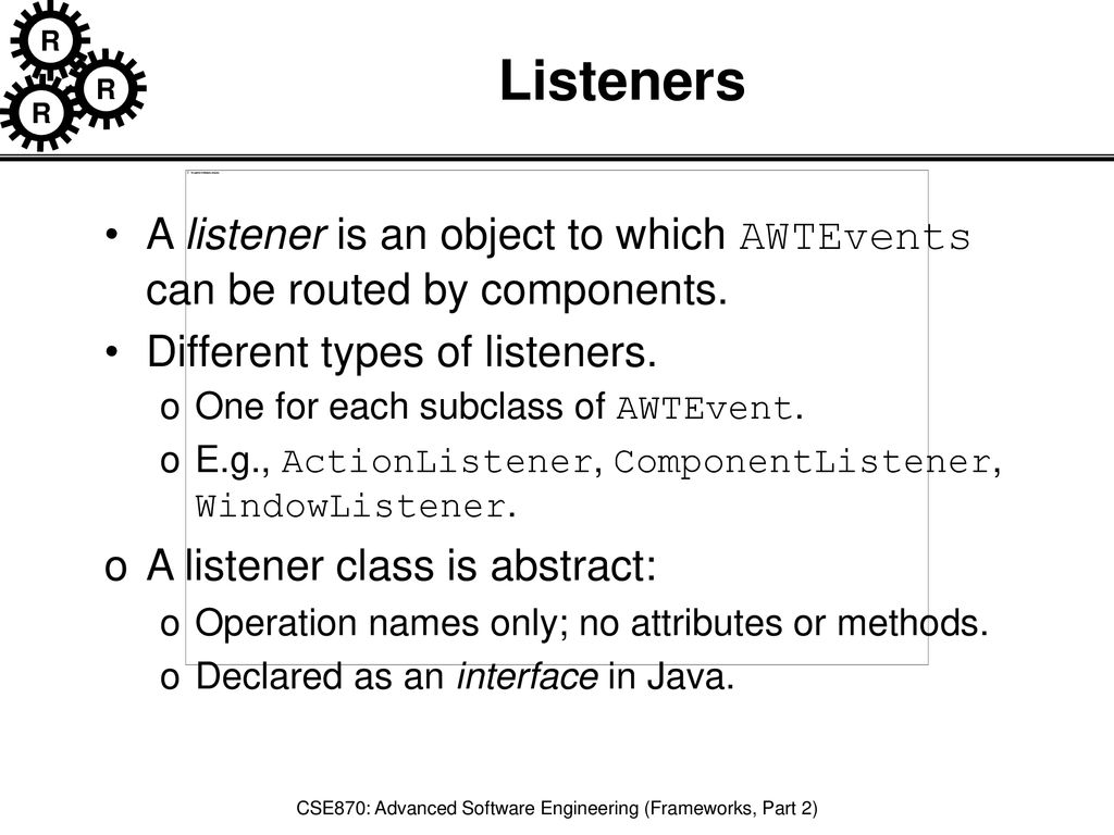 CSE870: Advanced Software Engineering (Frameworks, Part 2) - ppt download